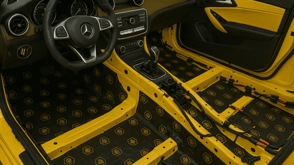 Шумоизоляция автомобиля после оклейки пленкой — услуга детейлинга от LEMUS в Минске